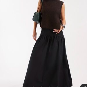 Topshop Dropped Waist Black Skirt-NWT-size 12